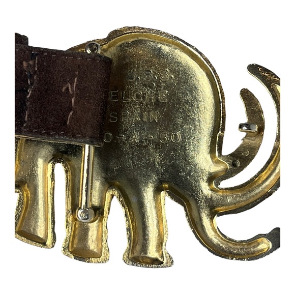 Vintage Saks Belt with J.S.S. Elche Spain Elephant Buckle - Picture 4 of 10